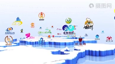 高科技图文展示金融报表地图